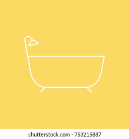 Bath Tub vector line icon. eps-10