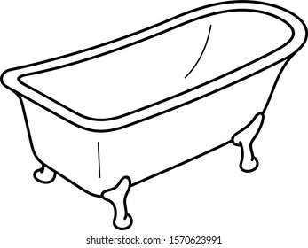 Bath tub. Vector outline icon.