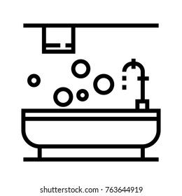 Bath Tub vector outline icon