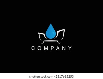 Badewanne und Logo für Wassertropfen Symbol editierbar Vektor eps10