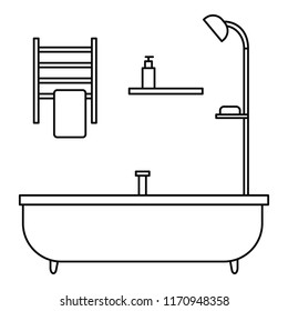Bath tube icon. Outline illustration of bath tube vector icon for web design isolated on white background