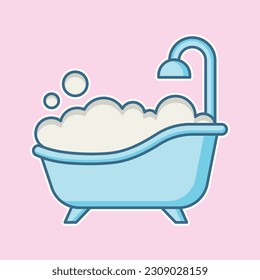 Bath tube icon vector on trendy design