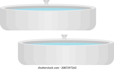 Bath tubs illustration, vector on a white background.