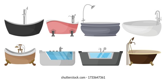 Bath vector cartoon set icon. Isolated cartoon set icon bathtub.Vector illustration bath on white background.