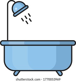bath vector flat color icon 