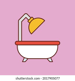 bath vector flat color icon