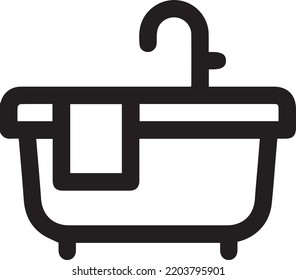Bath vector icon, bathroom symbol. Modern, simple flat vector illustration for web site or mobile app

