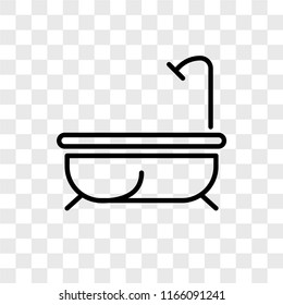 Bath vector icon isolated on transparent background, Bath logo concept