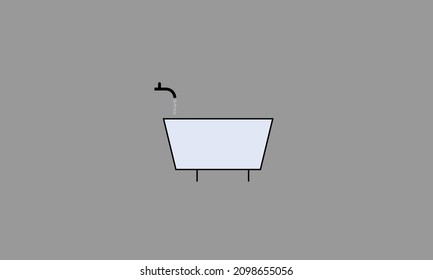 Arte de línea de iconos vectoriales de baño	