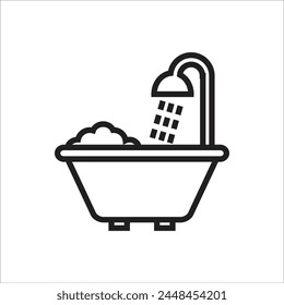 bath up vector icon line template