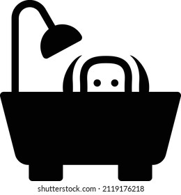 Ilustración del vector de baño en un fondo transparente.Símbolos de calidad superior.Icono vector glifos para el diseño de concepto y gráfico.