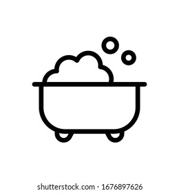 Bath vector outline illustration. baby toys icon.