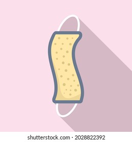 Bath washcloth icon flat vector. Hand fabric cloth. Clean towel