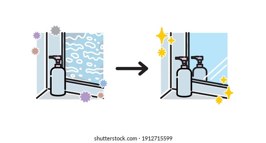 Bath: Water stain on the mirror (before and after) svg