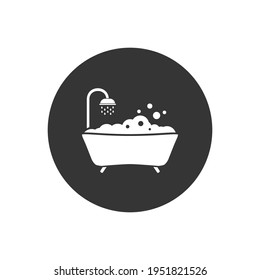 Bath white icon vector. Style sign for mobile concept and web design. Bath symbol illustration