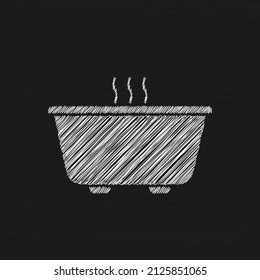 Bath white sketch vector icon. Sign for mobile concept and web design
