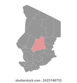 Batha Region map, administrative division of Chad. Vector illustration.