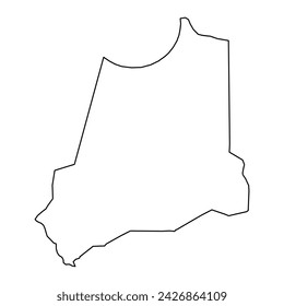 Mapa de la región de Batha, división administrativa de Chad. Ilustración vectorial.