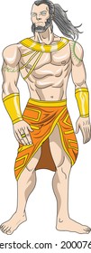 Bathala, the highest ranking God in the ancient Tagalog indigenous religion. Filipino deity. Cartoon style drawing.
