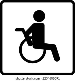 Bathchair sign black vector icon