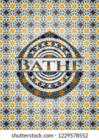 Bathe arabesque emblem background. arabic decoration.