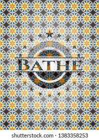 Bathe arabic emblem background. Arabesque decoration.