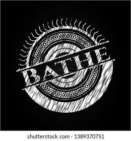 Bathe chalkboard emblem on black board. Vector Illustration. Detailed.