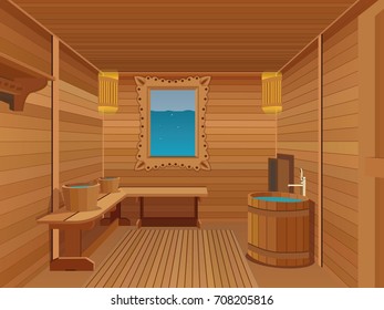 Bathhouse design ,bathhouse icon,interior room, symbol furniture, bathhousen illustration