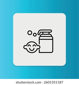 Bathing babies icon, Editable stroke. Vector illustration