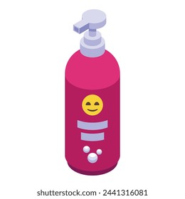 Bathing a baby shampoo icon isometric vector. Happy infant. Diaper bath