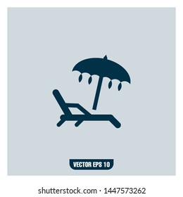 Bathing, beach, bed, summer, sun, sunbed, vacation icon, summer icon vector 
