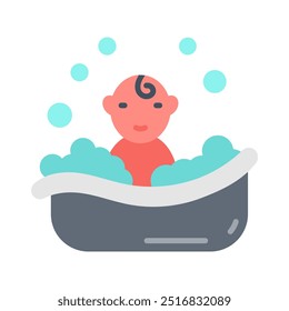 Bathing Flat Icons, Vector illustration