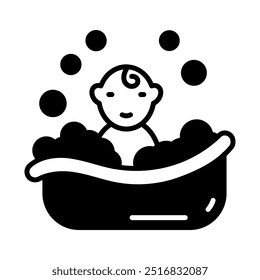 Bathing Glyph Icon, Vector illustration