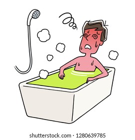 Bathing : hot men