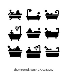 icono de baño o logotipo símbolo de señas aislado ilustración vectorial - Colección de iconos vectoriales de estilo negro de alta calidad
