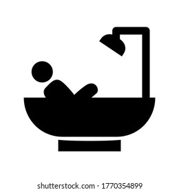 icono de baño o logotipo símbolo de signo aislado ilustración vectorial - iconos vectoriales de estilo negro de alta calidad
