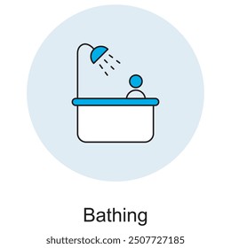 Bathing Icon, Personal Bathing Essentials for Relaxation and Hygiene