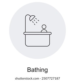 Bathing Icon, Personal Bathing Essentials for Relaxation and Hygiene