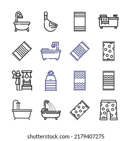 bathing Icon Set with line icons. Modern Thin Line Style. Suitable for Web and Mobile Icon. Vector illustration EPS 10.