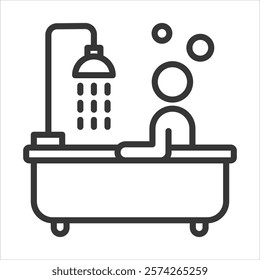 Bathing Icon Vector Illustration Outline