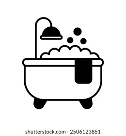 bathing icon with white background vector stock illustration