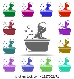 bathing of an infant icon. Elements of Children in multi color style icons. Simple icon for websites, web design, mobile app, info graphics
