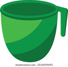 Bathing mug green colour vector.