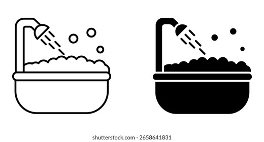  Icono de lugar de baño sobre fondo blanco