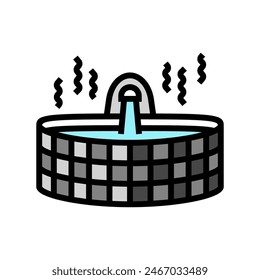 bathing sauna color icon vector. bathing sauna sign. isolated symbol illustration