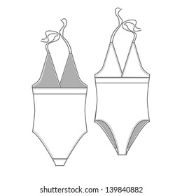 Bathing suit on a white background. Vector