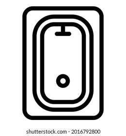 Bathing tub icon. Outline bathing tub vector icon for web design isolated on white background