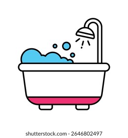 Bathing Vector Filled outline illustration style icon. EPS 10 file
