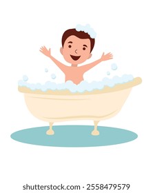 Bathing vector illustration. Daily routine bathing vector design.