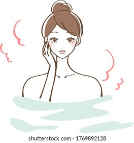 Bathing bathing woman vector illustration